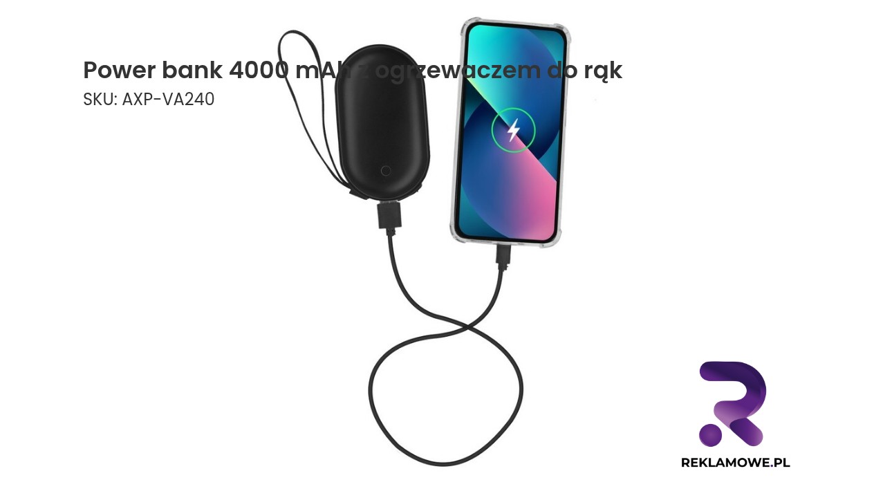Power bank 4000 mAh z ogrzewaczem do rąk Power bank 4000 mAh z funkcją ogrzewacza do rąk